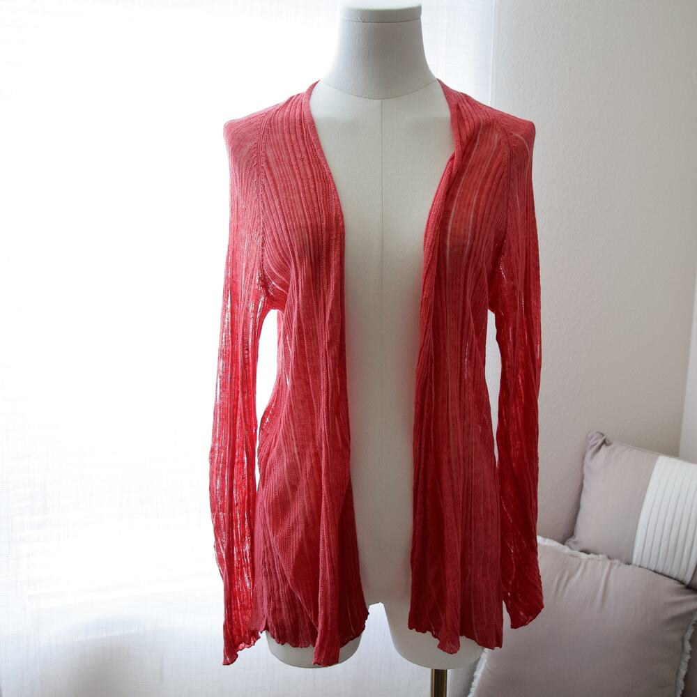 Eileen Fisher SILK and Linen pink cardigan size S